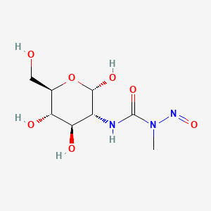 1-Methyl-1-nitroso-3-((2S,3R,4R,5S,6R)-2,4,5-trihydroxy-6-(hydroxymethyl)tetrahydro-2H-pyran-3-yl)urea chemical structure (CAS 18883-66-4)