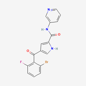 4-(2-Bromo-6-fluorobenzoyl)-N-(pyridin-3-yl)-1H-pyrrole-2-carboxamide chemical structure (CAS 1888305-96-1)
