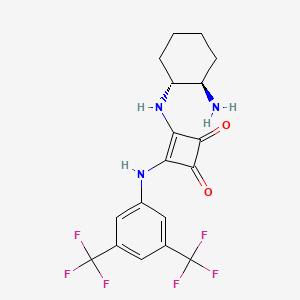 3-(((1R,2R)-2-Aminocyclohexyl)amino)-4-((3,5-bis(trifluoromethyl)phenyl)amino)cyclobut-3-ene-1,2-dione chemical structure (CAS 1888443-73-9)