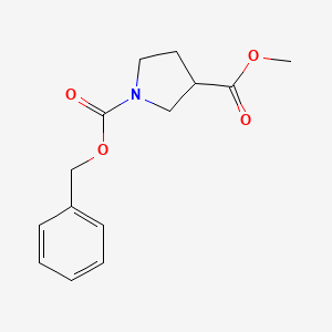 1-Benzyl 3-methyl pyrrolidine-1,3-dicarboxylate chemical structure (CAS 188847-00-9)
