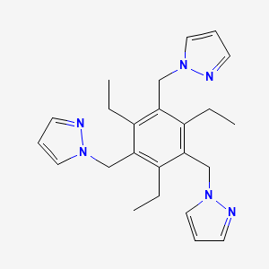 1,1',1''-((2,4,6-Triethylbenzene-1,3,5-triyl)tris(methylene))tris(1H-pyrazole) chemical structure (CAS 188883-42-3)