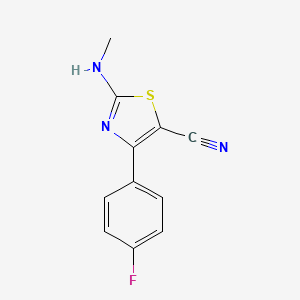 4-(4-Fluorophenyl)-2-(methylamino)thiazole-5-carbonitrile chemical structure (CAS 1889035-49-7)
