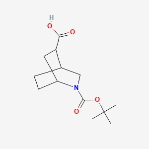 2-[(tert-butoxy)carbonyl]-2-azabicyclo[2.2.2]octane-5-carboxylic acid chemical structure (CAS 1890098-49-3)