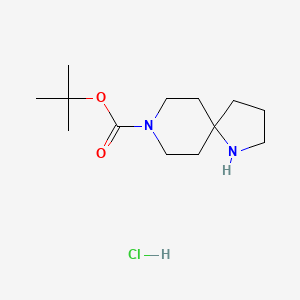 tert-Butyl 1,8-diazaspiro[4.5]decane-8-carboxylate hydrochloride chemical structure (CAS 1890715-57-7)