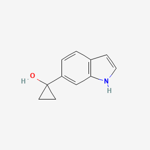 1-(1H-Indol-6-yl)cyclopropanol chemical structure (CAS 1891321-97-3)