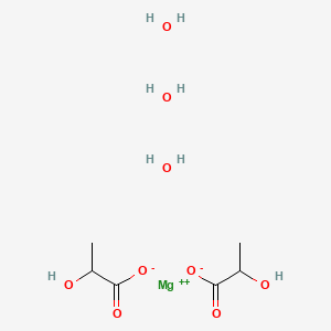 Magnesium 2-hydroxypropanoate trihydrate chemical structure (CAS 18917-96-9)