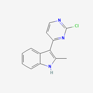 3-(2-chloropyrimidin-4-yl)-2-methyl-1H-indole chemical structure (CAS 1893085-69-2)