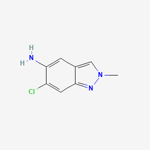 6-Chloro-2-methyl-2H-indazol-5-amine chemical structure (CAS 1893125-36-4)