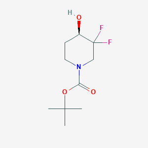 (R)-tert-Butyl 3,3-difluoro-4-hydroxypiperidine-1-carboxylate chemical structure (CAS 1893408-14-4)