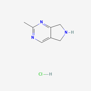 2-Methyl-6,7-dihydro-5H-pyrrolo[3,4-d]pyrimidine hydrochloride chemical structure (CAS 1893457-62-9)