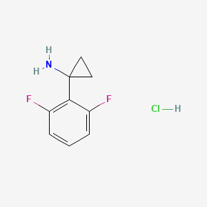1-(2,6-Difluorophenyl)cyclopropan-1-amine hydrochloride chemical structure (CAS 1894026-10-8)