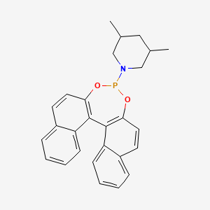 1-((11bR)-Dinaphtho[2,1-d:1',2'-f][1,3,2]dioxaphosphepin-4-yl)-3,5-dimethylpiperidine chemical structure (CAS 1894192-03-0)