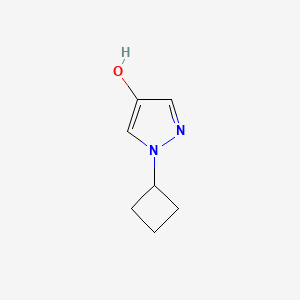 1-Cyclobutyl-1H-pyrazol-4-ol chemical structure (CAS 1894317-57-7)