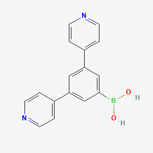 (3,5-Di(pyridin-4-yl)phenyl)boronic acid chemical structure (CAS 1895039-07-2)