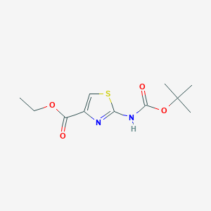 Ethyl 2-((tert-butoxycarbonyl)amino)thiazole-4-carboxylate chemical structure (CAS 189512-01-4)