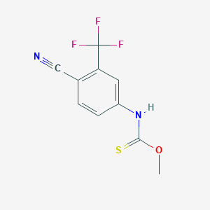 O-Methyl (4-cyano-3-(trifluoromethyl)phenyl)carbamothioate chemical structure (CAS 1895865-10-7)