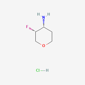 (3R,4R)-3-Fluorotetrahydro-2H-pyran-4-amine hydrochloride chemical structure (CAS 1895912-86-3)