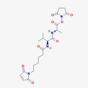 2,5-Dioxopyrrolidin-1-yl (6-(2,5-dioxo-2,5-dihydro-1H-pyrrol-1-yl)hexanoyl)-L-valyl-L-alaninate chemical structure (CAS 1895916-22-9)