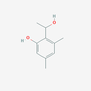 2-(1-Hydroxyethyl)-3,5-dimethylphenol chemical structure (CAS 1896248-59-1)