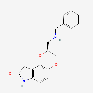 (S)-2-((Benzylamino)methyl)-2,3,7,9-tetrahydro-8H-[1,4]dioxino[2,3-e]indol-8-one chemical structure (CAS 189681-70-7)