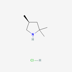 (S)-2,2,4-Trimethylpyrrolidine hydrochloride chemical structure (CAS 1897428-40-8)