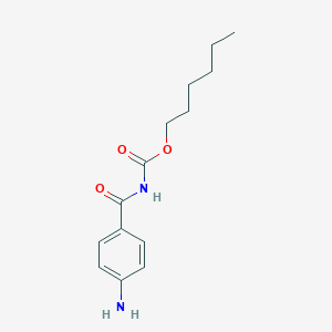 Hexyl (4-aminobenzoyl)carbamate chemical structure (CAS 1899045-28-3)