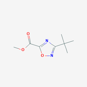 Methyl 3-(tert-butyl)-1,2,4-oxadiazole-5-carboxylate chemical structure (CAS 1899834-30-0)