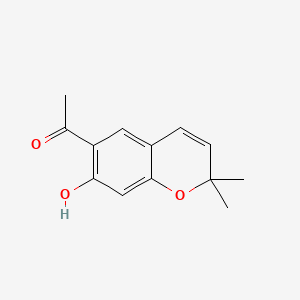 1-(7-Hydroxy-2,2-dimethyl-2H-chromen-6-yl)ethan-1-one chemical structure (CAS 19013-03-7)