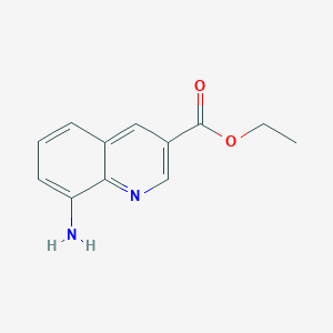 Ethyl 8-aminoquinoline-3-carboxylate chemical structure (CAS 190138-00-2)