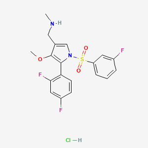 1-(5-(2,4-Difluorophenyl)-1-((3-fluorophenyl)sulfonyl)-4-methoxy-1H-pyrrol-3-yl)-N-methylmethanamine hydrochloride chemical structure (CAS 1902954-87-3)