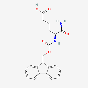 (S)-5-((((9H-Fluoren-9-yl)methoxy)carbonyl)amino)-6-amino-6-oxohexanoic acid chemical structure (CAS 1903597-94-3)