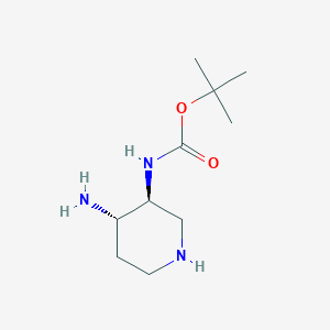tert-Butyl (trans-4-aminopiperidin-3-yl)carbamate chemical structure (CAS 1903833-97-5)