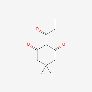 5,5-Dimethyl-2-propanoylcyclohexane-1,3-dione chemical structure (CAS 1904-20-7)