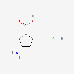 cis-3-Aminocyclopentanecarboxylic acid hydrochloride chemical structure (CAS 19042-35-4)