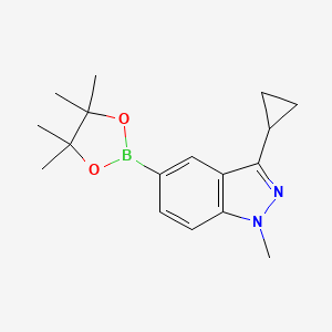 3-Cyclopropyl-1-methyl-5-(4,4,5,5-tetramethyl-1,3,2-dioxaborolan-2-yl)-1H-indazole chemical structure (CAS 1904650-82-3)