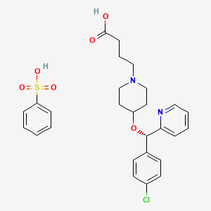 (S)-4-(4-((4-Chlorophenyl)(pyridin-2-yl)methoxy)piperidin-1-yl)butanoic acid compound with benzenesulfonic acid (1:1) chemical structure (CAS 190786-44-8)