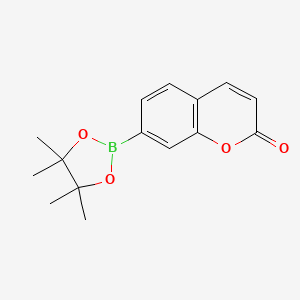 7-(4,4,5,5-Tetramethyl-1,3,2-dioxaborolan-2-yl)-2H-chromen-2-one chemical structure (CAS 190788-61-5)