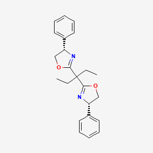 (4S,4'S)-2,2'-(Pentane-3,3-diyl)bis(4-phenyl-4,5-dihydrooxazole) chemical structure (CAS 190791-28-7)
