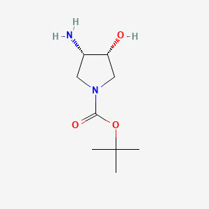 (3S,4R)-tert-Butyl 3-amino-4-hydroxypyrrolidine-1-carboxylate chemical structure (CAS 190792-75-7)