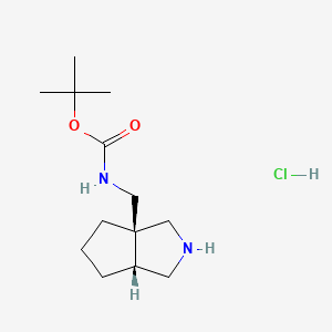 tert-Butyl (((3aR,6aR)-octahydrocyclopenta[c]pyrrol-3a-yl)methyl)carbamate hydrochloride chemical structure (CAS 1909294-31-0)
