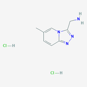 (6-Methyl-[1,2,4]triazolo[4,3-a]pyridin-3-yl)methanamine dihydrochloride chemical structure (CAS 1909306-24-6)