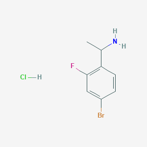 1-(4-Bromo-2-fluorophenyl)ethanamine hydrochloride chemical structure (CAS 1909319-65-8)
