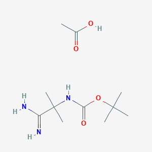 tert-Butyl (1-amino-1-imino-2-methylpropan-2-yl)carbamate acetate chemical structure (CAS 1909326-26-6)