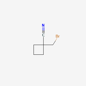 1-(Bromomethyl)cyclobutane-1-carbonitrile chemical structure (CAS 1909337-42-3)