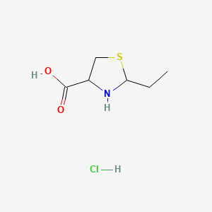 2-Ethylthiazolidine-4-carboxylic acid hydrochloride chemical structure (CAS 1910801-29-4)