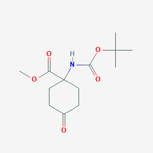 Methyl 1-((tert-butoxycarbonyl)amino)-4-oxocyclohexanecarboxylate chemical structure (CAS 191111-27-0)