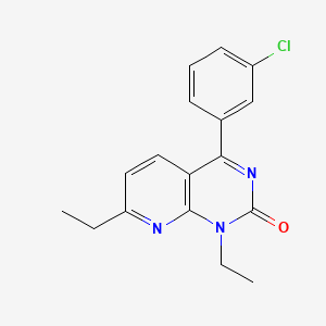 4-(3-Chlorophenyl)-1,7-diethylpyrido[2,3-d]pyrimidin-2(1H)-one chemical structure (CAS 191219-80-4)
