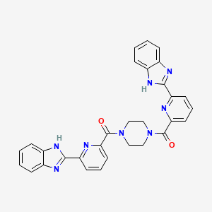 Piperazine-1,4-diylbis((6-(1H-benzo[d]imidazol-2-yl)pyridin-2-yl)methanone) chemical structure (CAS 1912399-75-7)