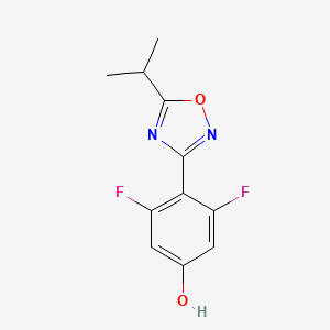 3,5-Difluoro-4-(5-isopropyl-1,2,4-oxadiazol-3-yl)phenol chemical structure (CAS 1914136-73-4)