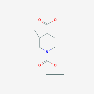 1-(tert-Butyl) 4-methyl 3,3-dimethylpiperidine-1,4-dicarboxylate chemical structure (CAS 1915004-57-7)